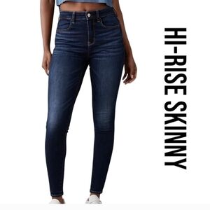 American Eagle High-Rise Skinny Jeans - Dark Blue Sz 0